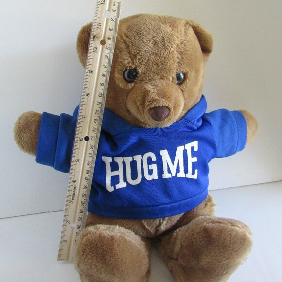 TEDDY BEAR WEARING HOODIE (can come off) 14" long Stuffed Animal PLUSH knit hat - Picture 3 of 12